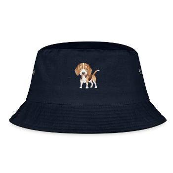 Hund T Shirt selber gestalten - Bucket Hat - Navy - Vorne