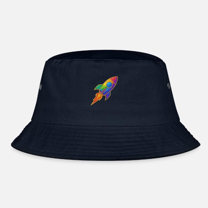 GlitzerRakete Regenbogen Durchstarter Glitzer Gold - Bucket Hat - Navy