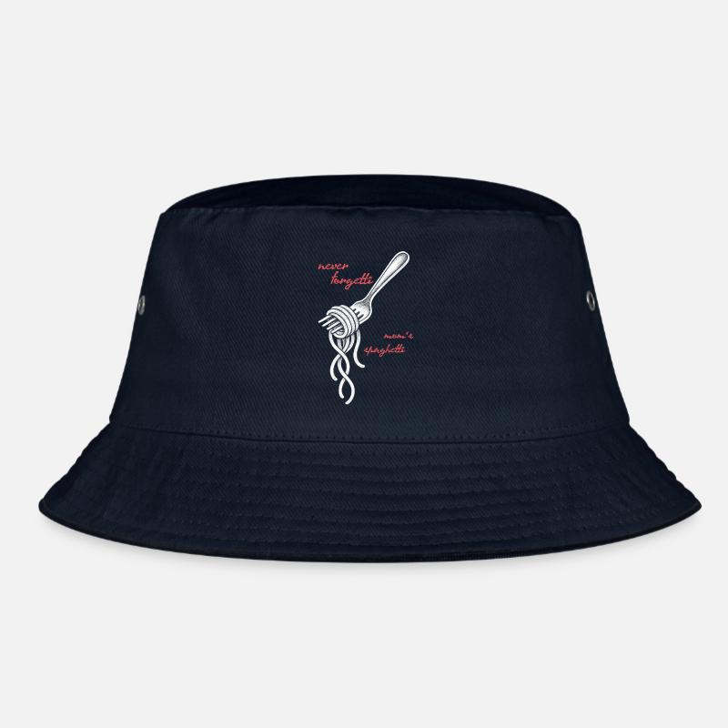 Never Forgetti Spaghetti Fork Drawing - Bucket Hat - navy