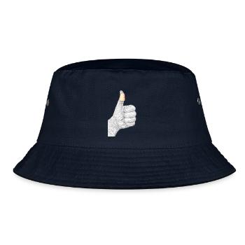 Hand mit Pflaster - Bucket Hat - Navy - Vorne
