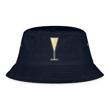 XSektglas (Sekt / Trichter / Zu / 3C) - Bucket Hat - Navy - Vorne