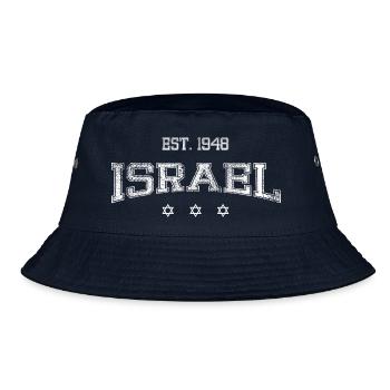 ISRAEL-white - Bucket Hat - navy - Front