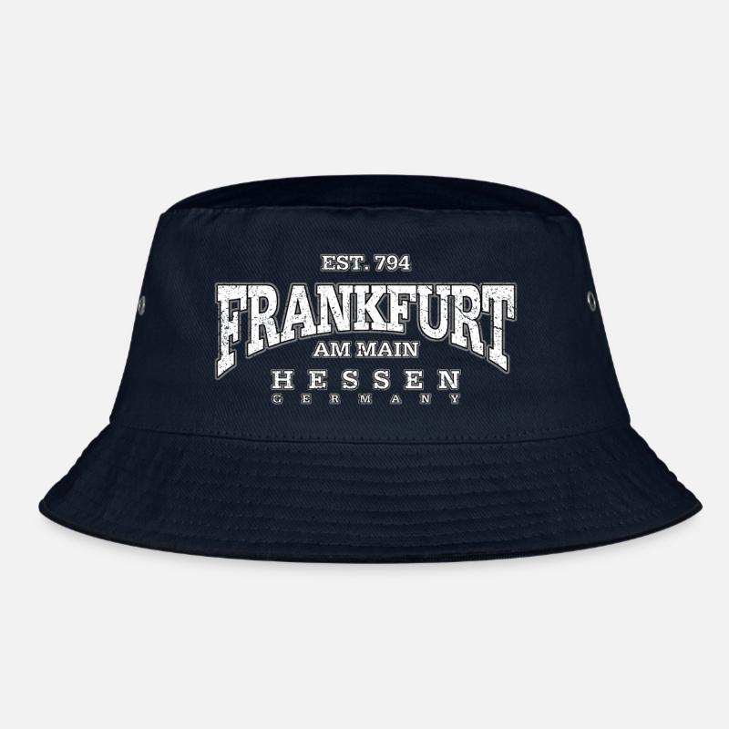 Frankfurt am Main (white oldstyle) - Bucket Hat - navy