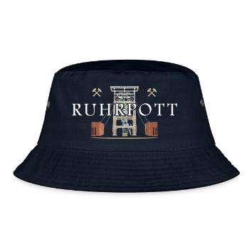 Ruhrpott, Ruhrgebiet Handzeichnung Zeche Gneisenau - Bucket Hat - Navy - Vorne