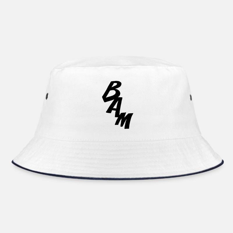 BAM - Comic-Style - Bucket Hat - Weiß/Navy