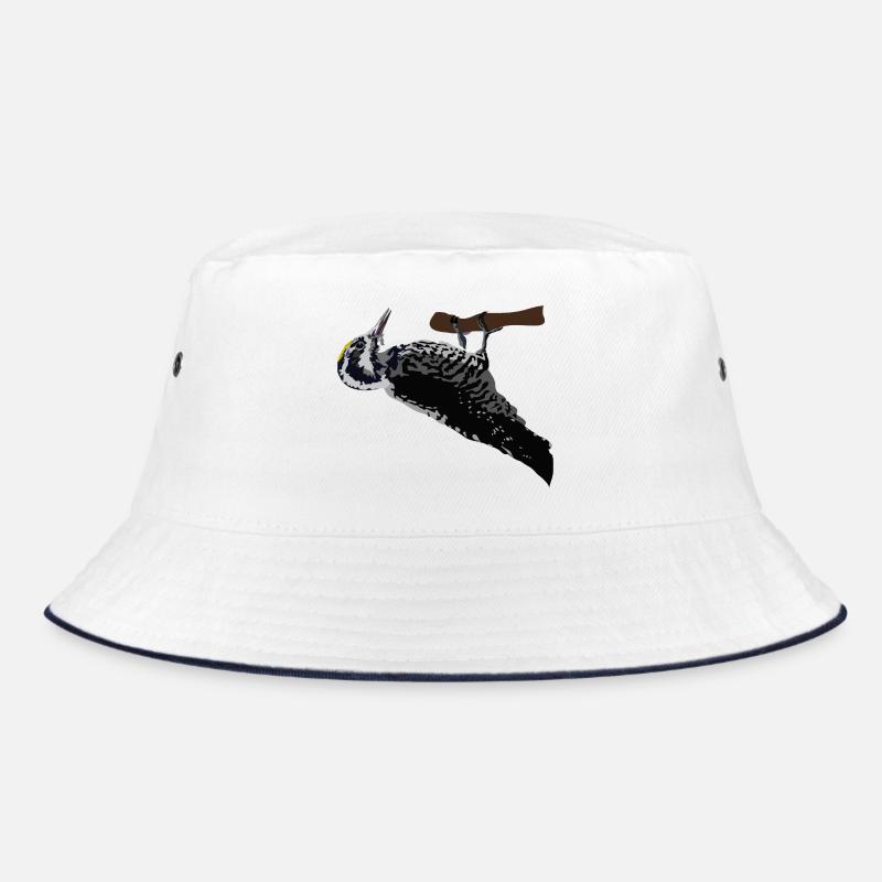Dreizehenspecht - Bucket Hat - Weiß/Navy