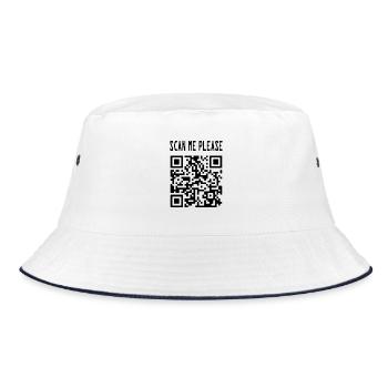 Scan Me QR Code for a Motivational Boost - Bucket Hat - white/navy - Back