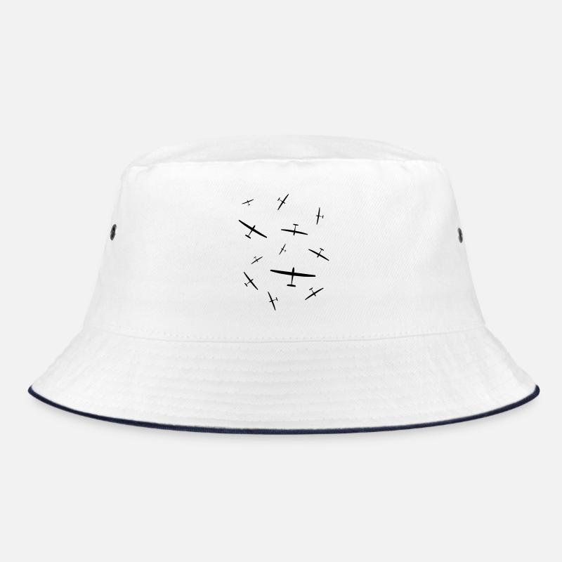 js3 segelflugzeug - Bucket Hat - Weiß/Navy