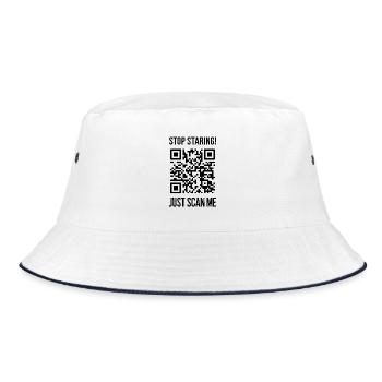 Scan Me QR Code: Choose Kindness Every Day - Bucket Hat - white/navy - Back