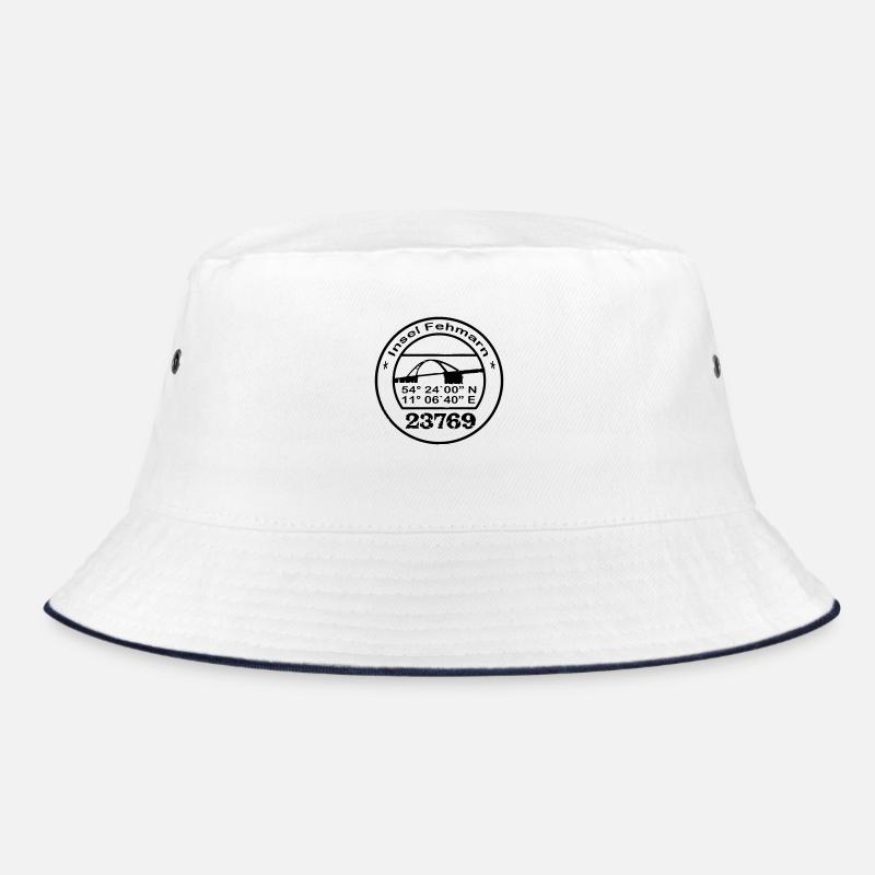Fehmarnstempel Vector - Bucket Hat - Weiß/Navy