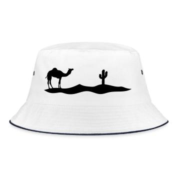 Cactus chameau silhouette contour dromadaire noir - Bob - blanc/marine - Devant