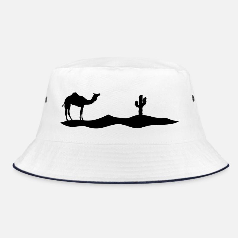Kaktus Kamel Silhouette Umriss Schwarz Dromedar Bucket Hat