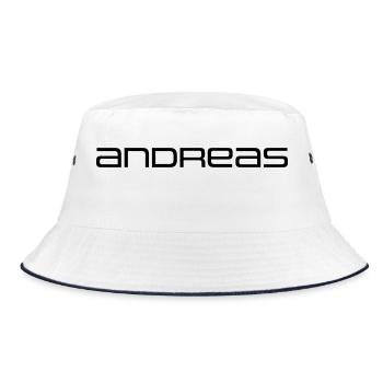 Andreas Geschenk - Bucket Hat - Weiß/Navy - Vorne