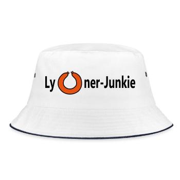 Lyoner Junkie saarlaendische wurst ring lyoner - Bucket Hat - Weiß/Navy - Vorne