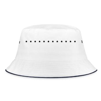 Sterne //12 //Sternenreihe //Reihe //Kette //Linie - Bucket Hat - Weiß/Navy - Vorne