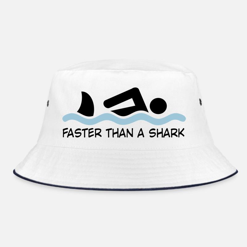 schwimmen - Bucket Hat - Weiß/Navy