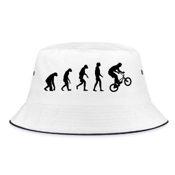 Evolution of BMX - Bucket Hat - white/navy - Front