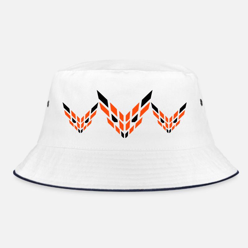 3 Foxes Abstract Logo Evil Eye Friends Team Bucket Hat