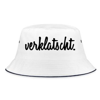 verklatscht. / Techno / Droge - Bucket Hat - Weiß/Navy - Vorne