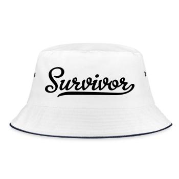 survivor - Bucket Hat - Weiß/Navy - Vorne
