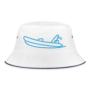 Logo - Bucket Hat - Weiß/Navy - Vorne