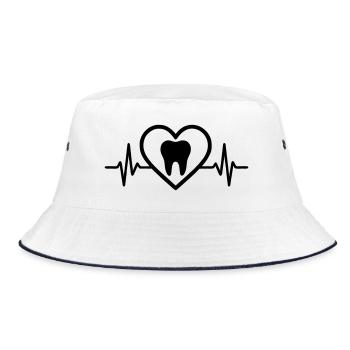 Dentist Tooth Heart - Bucket Hat - white/navy - Front