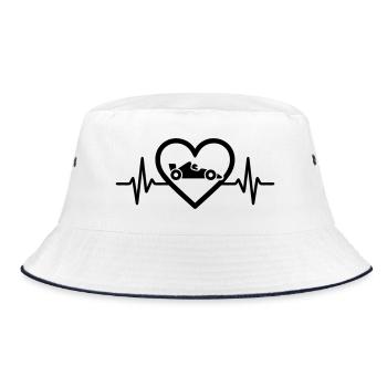 Heart Car Racing Monoposto Sport - Bucket Hat - white/navy - Front