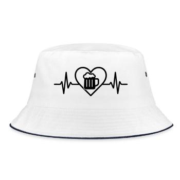 Beer Mug Heart - Bucket Hat - white/navy - Front