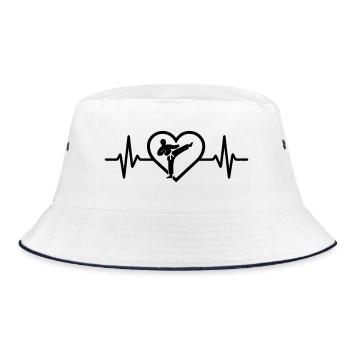 Karate Kaempfer Silhouette Heart - Bucket Hat - white/navy - Front