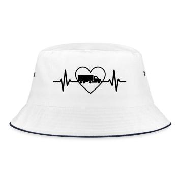 Truck Driver Truck Heart - Bucket Hat - white/navy - Front
