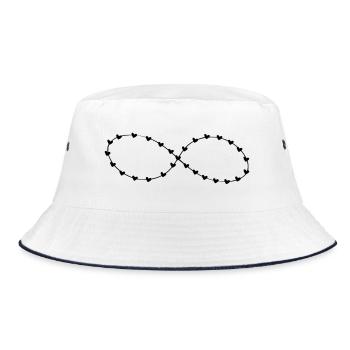 Infinity symbol made of hearts - Bucket Hat - white/navy - Front