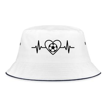 Football heart for the game - Bucket Hat - white/navy - Front