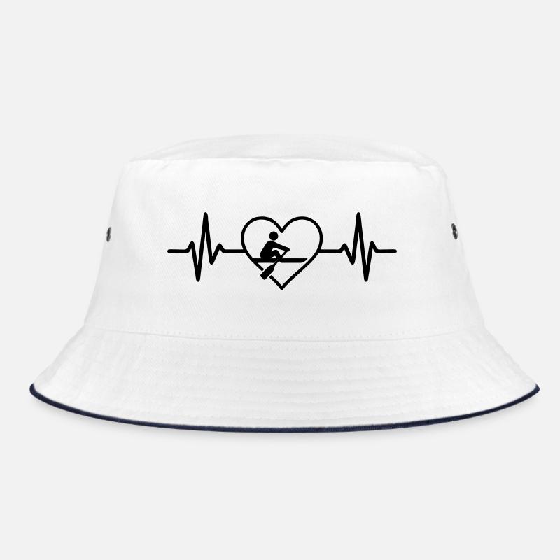 Rowing Rower Heart Bucket Hat