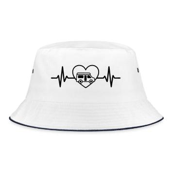 Vanlife My heart goes with me - Bucket Hat - white/navy - Front
