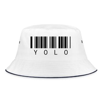 YOLO - You only live once - Bucket Hat - Weiß/Navy - Vorne