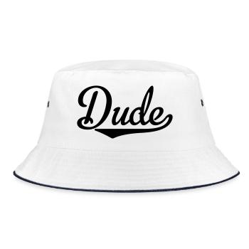 dude - Bucket Hat - Weiß/Navy - Vorne