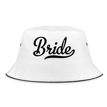 Bride - Bucket Hat - Weiß/Navy - Vorne