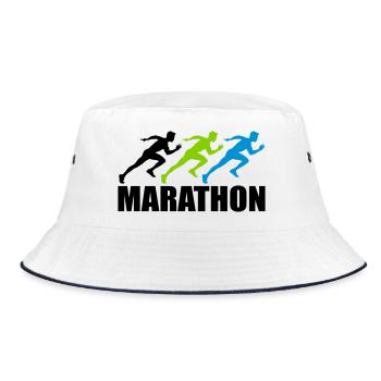 marathon - Bucket Hat - white/navy - Front