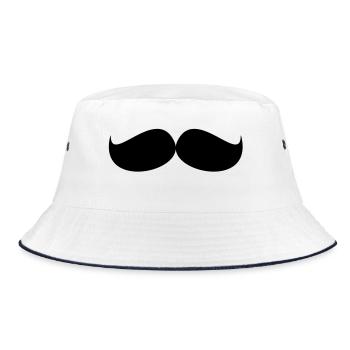 Funny barbe & Mustache - Bucket Hat - white/navy - Front