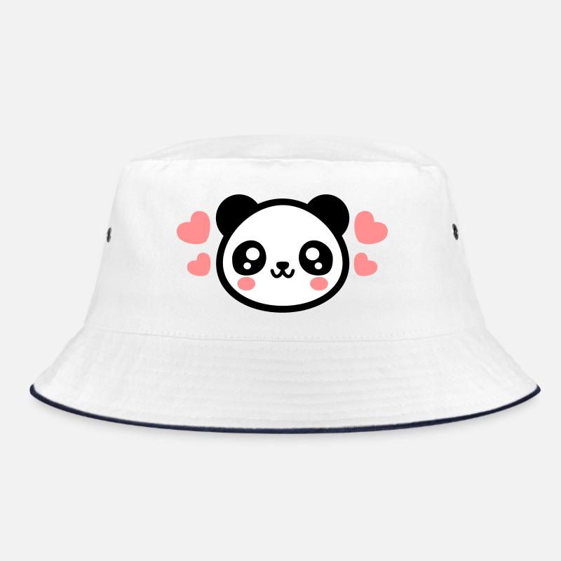 Visage de panda aimant : cœurs adorables - Bob - blanc/marine