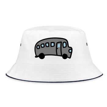 Bus 3 - Bucket Hat - Weiß/Navy - Vorne