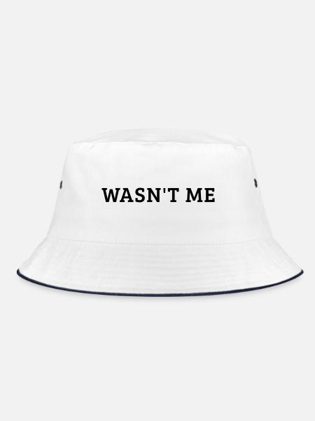 Wasn't me Cooler Schriftzug Geschenk - Bucket Hat - Weiß/Navy - Vorne