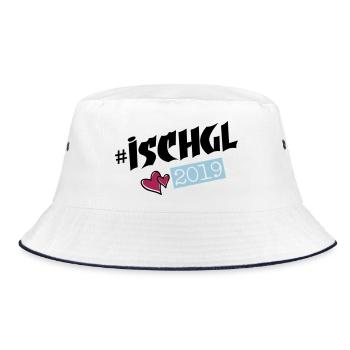 ischgl 2019 herzchen - Bucket Hat - Weiß/Navy - Vorne
