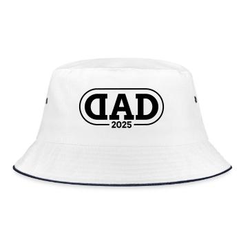 Dad 25 Vater Baby Papa 2025 Vatertag - Bucket Hat - Weiß/Navy - Vorne