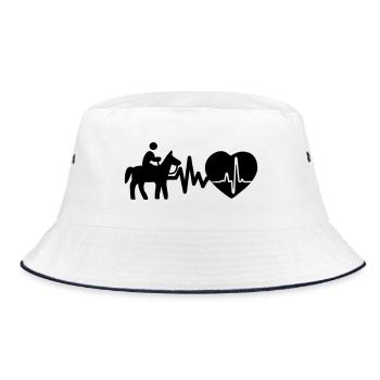 Riding is life Heartbeat for riders - Bucket Hat - white/navy - Front