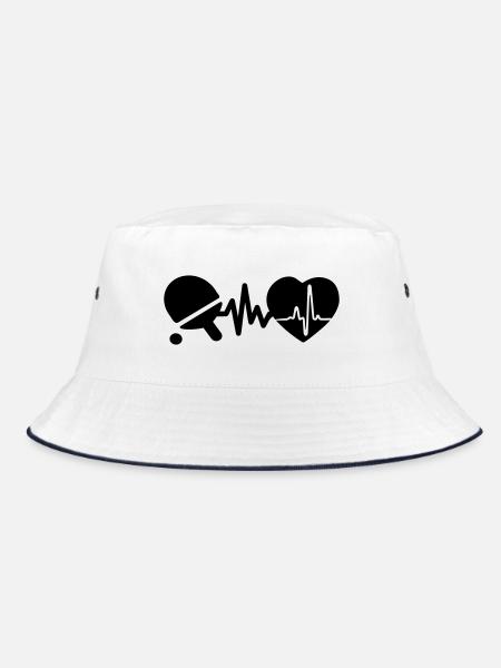 Table tennis is life heartbeat for players - Bucket Hat - white/navy - Front