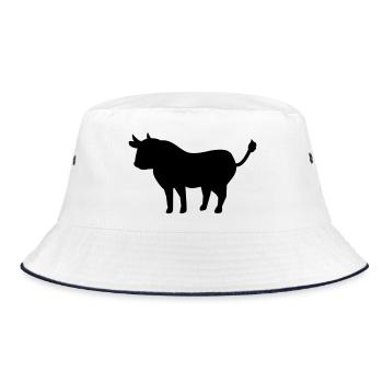 bull - Bucket Hat - white/navy - Front