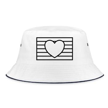 Abstrakte LGBTQ Regenbogenfahne - Bucket Hat - Weiß/Navy - Vorne