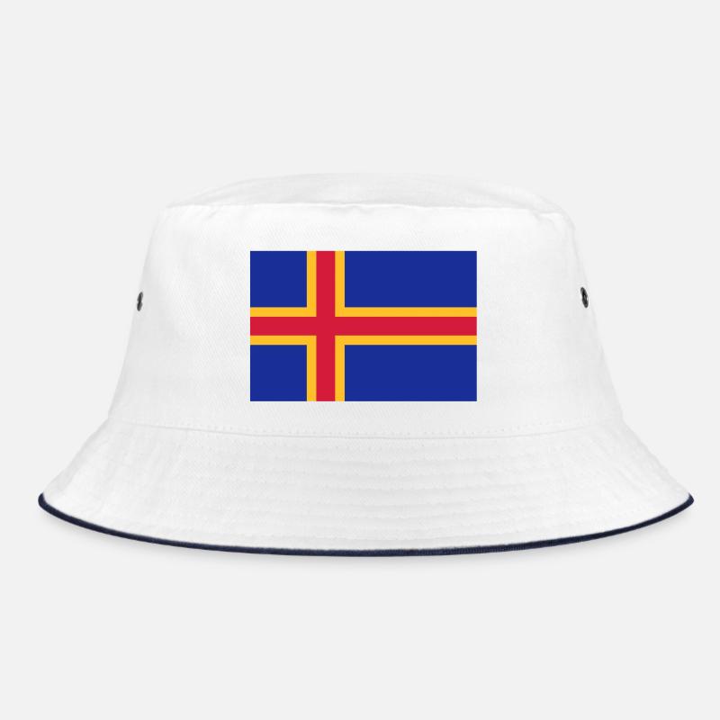 drapeau_aland - Bucket Hat - Weiß/Navy