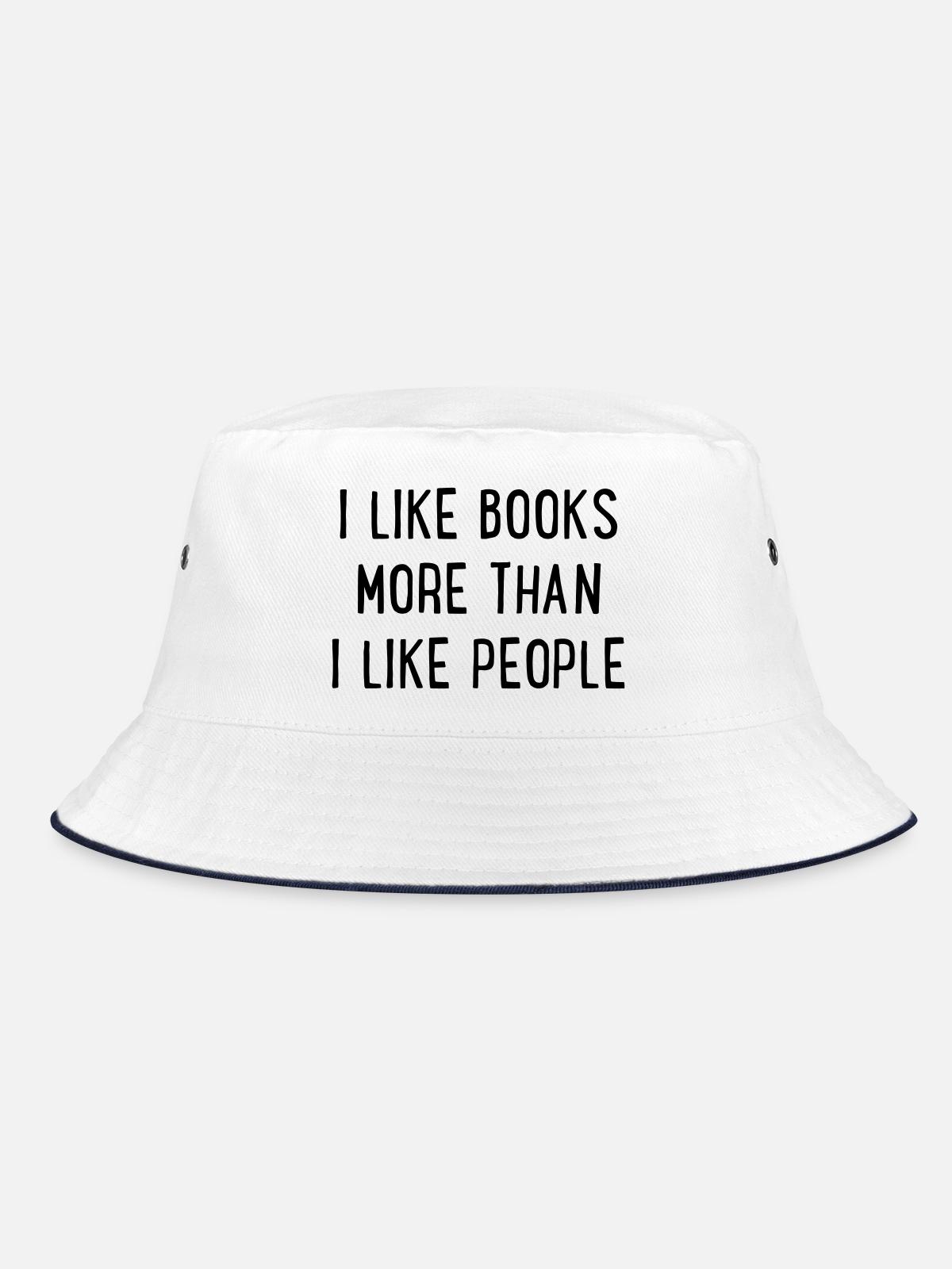 Books - Bucket Hat - white/navy - Front